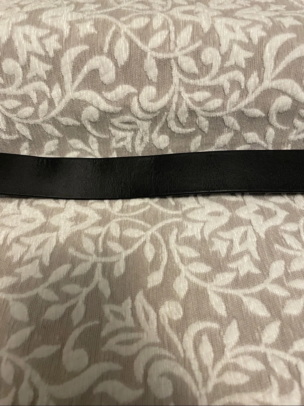 Ecco Black/ Dark Brown Leather Belt with Brushed Silver Buckle